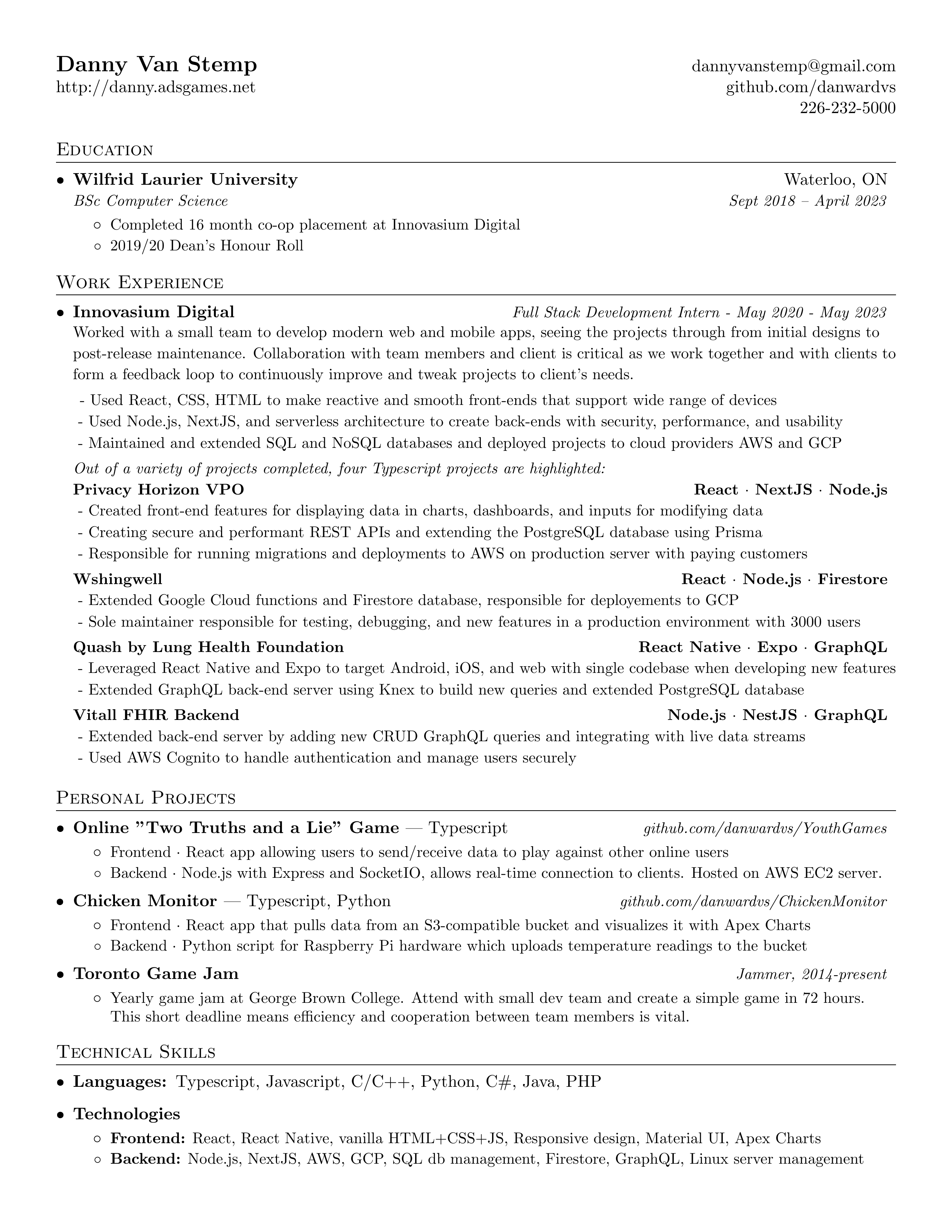 Danny's Resume